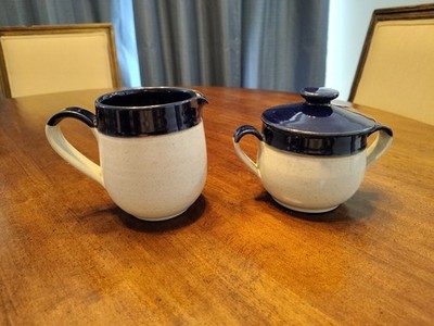 Denby Creamer And Sugar Bowl Set Made In England
