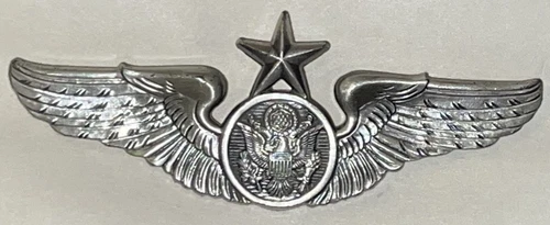 STERLING SILVER~ WW2 US ARMY AIR CORPS~SENIOR AIR CREW MEMBER~ 3" MILITARY PIN