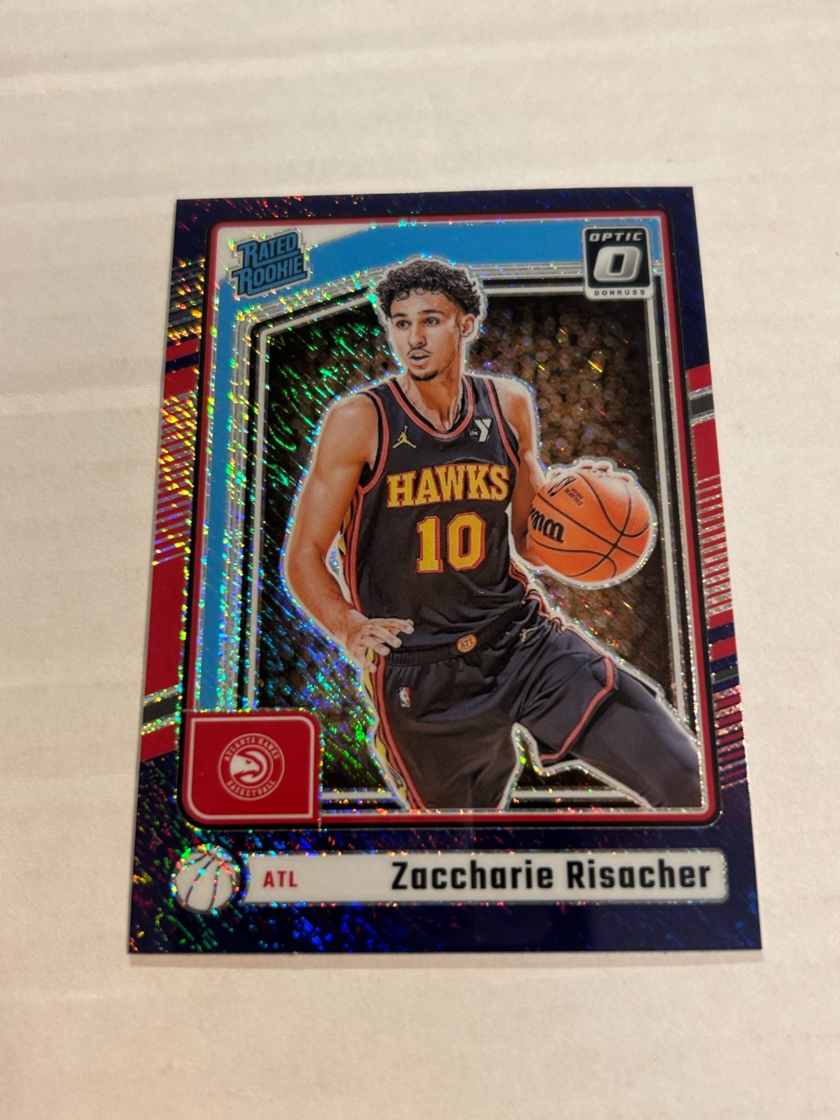 2024-25 DONRUSS OPTIC ZACCHARIE RISACHER #268 PURPLE SHIMMER RATED ROOKIE SP TN3