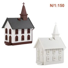 Evemodel Model Railway N Scale Model Church Kit for Building Diorama