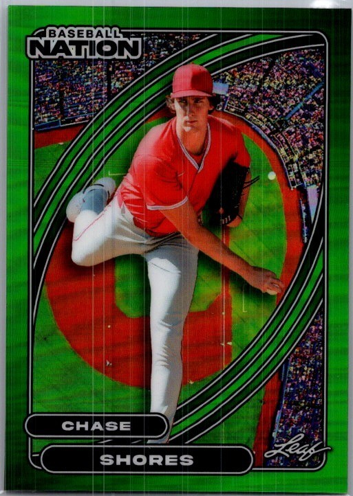 Chase Shores 2026 Leaf Baseball Nation Green Base Card /25