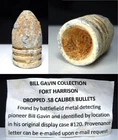 Fort Harrison Richmond VA Civil War Relic Dug .577 Bullet Recovered Bill Gavin