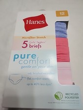 NEW 5-PACKS GIRLS' HANES BRIEFS SIZE 12 Colors Vary