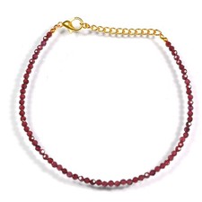 Red Garnet Faceted Round Gemstone 2-3MM Beads January Birthstone Bracelet 6-8