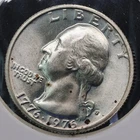 1976-S Brilliant Uncirculated 40% silver Bicentennial Washington quarter.
