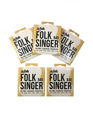 La Bella Guitar Strings 5 Sets Folk Singer #840 Ball End Nylon for Folk Guitars