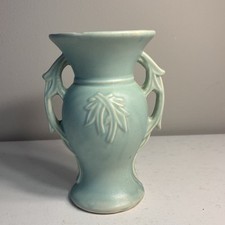 Vintage McCoy Matte Seafoam Green Double Handle Flower Vase