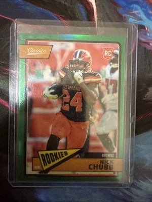 2018 Panini Honors - Classics Update Rookies Nick Chubb #319 Green /75 (RC)