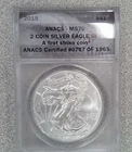 2019 BU American Silver Eagle ANACS MS70 (330)