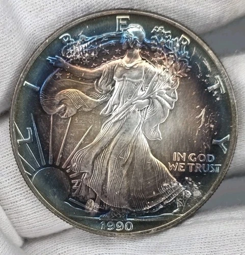 COLOR TONED 1990 American Silver Eagle 1oz Silver Bullion Coin 999