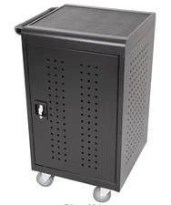 NIB 30 Unit Mobile Charging Station Cart w/Locking Cabinet, with Power Cord