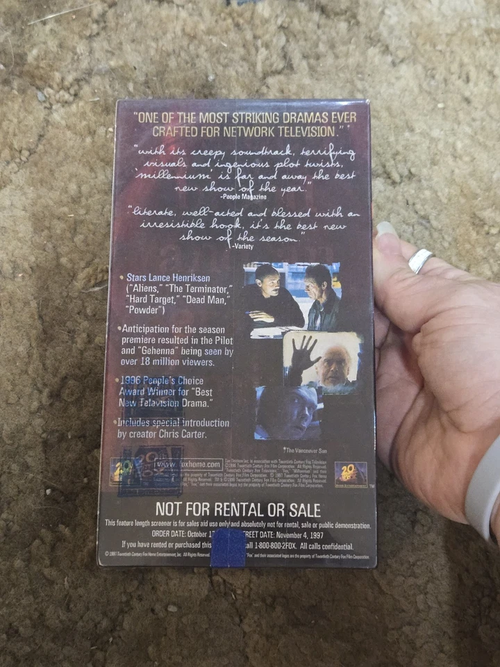 RARE OOP OUT OF PRINT VHS MILLENNIUM 1997 TV PILOT SCREENER PROMO NEW SEALED - Image 2 of 3