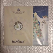 The Snowman 2024 UK 50p BUNC Colour Coin in sealed Royal Mint Pack