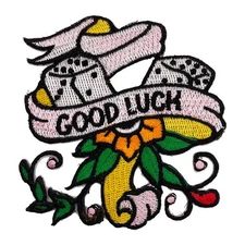Patch - C&D Visionary - Good Luck Dice Flower 3" Iron-On Embroidered NEW