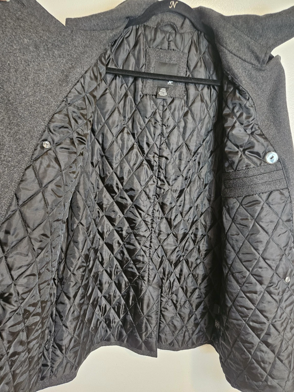 JF J.Ferrar Men Gray Modern Fit Double Breasted Pea Coat Jacket Size L NWOT/Min - product detail image 11