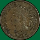1891 Indian Head Cent Extremely Fine XF Coin #41960