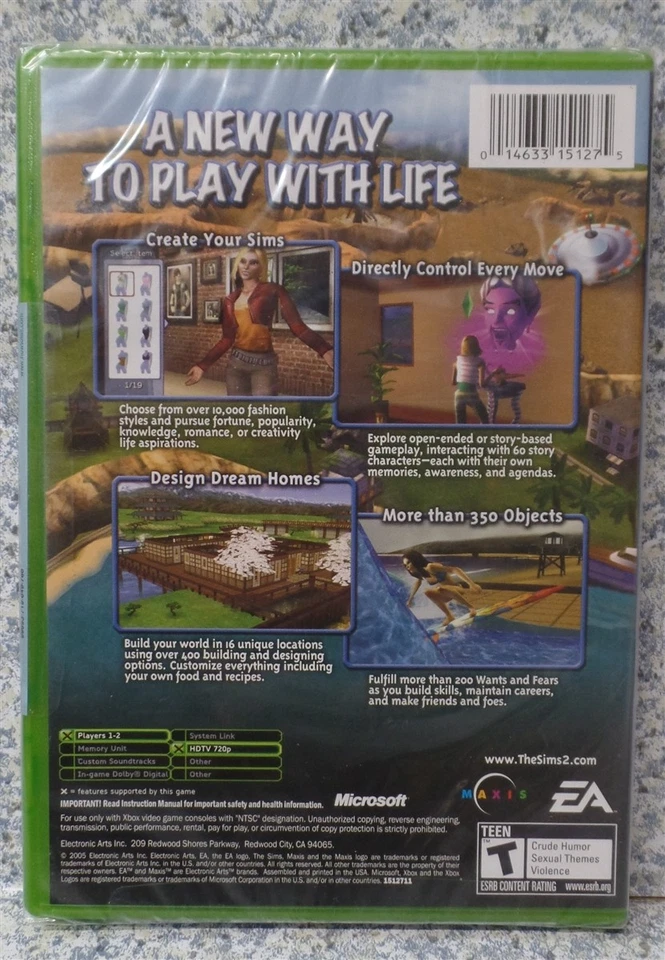 Video Game XBOX The Sims 2 #3 NEW SEALED - Image 2 of 4