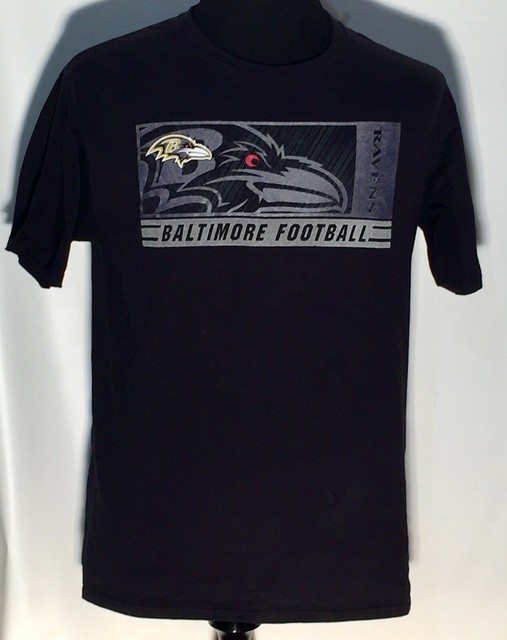 Baltimore Ravens NFL Football Team Logo Majestic Sports Size Large Black Tshirt eBay