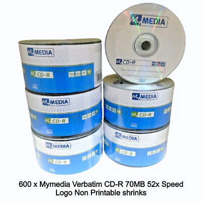 600 wörtlich leere CD-R Mymedia Logo 52x CD Discs 700MB 80 Min. Schrumpfen Kuchenwanne