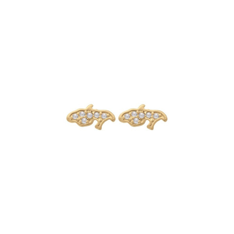 Boucles d'oreilles Martinique petit modèle plaqué or et zirconium pour le quotidien