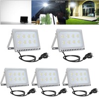 5X 50W Led Fluter Mit Stecker Flutlicht AußEn Strahler Scheinwerfer Kaltweiß De