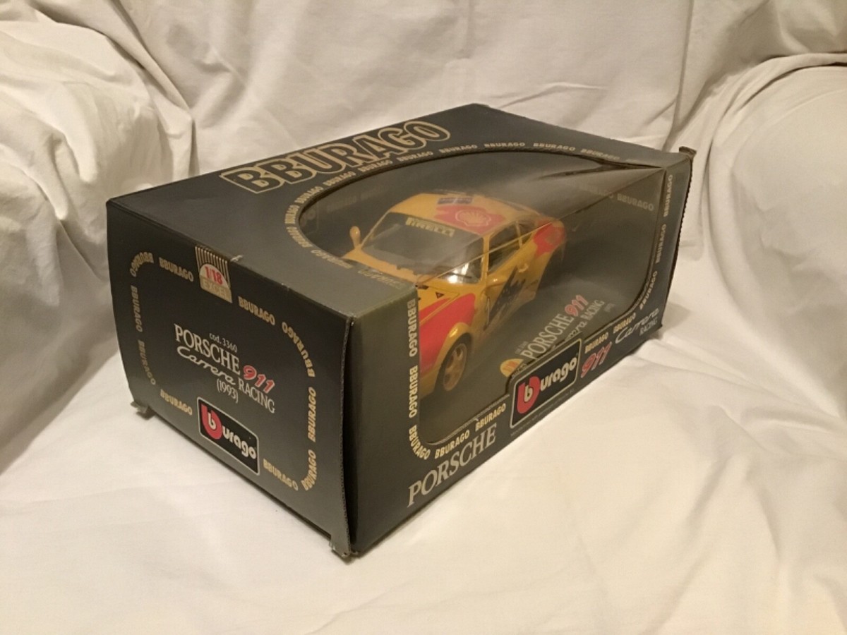 Burago PORSCHE 911 Carrera Racing 1/18 EXCEL 1993 Yellow #1Car Die