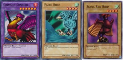 Crimson Sunbird Fusion set with  ''Faith Bird'' + ''Skull Red Bird'' YUGIOh