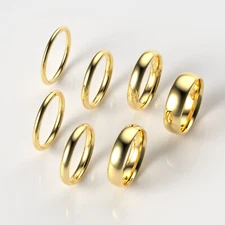 14K Yellow Gold 1.5mm 2mm 2.5mm 3mm 4mm 5mm 6mm Comfort Fit Wedding Band