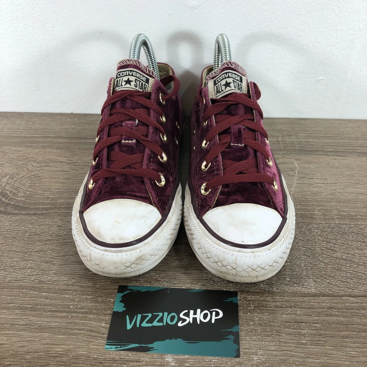 Converse Chuck Taylor Star Low Velvet Burgundy Sneakers Women&#039;s 6 161494C |