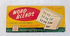 Vintage 1961 WORD BLENDS CARDS Kenworthy Educational Reading Visual Teaching Aid