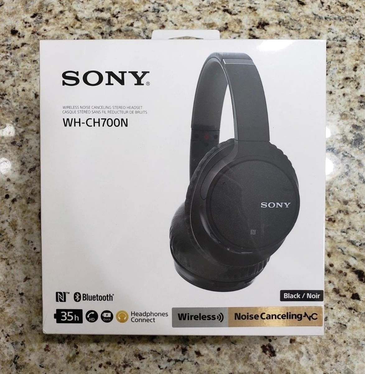 Sony WH CH700N Wireless Noise Canceling Headphones BLACK Sealed