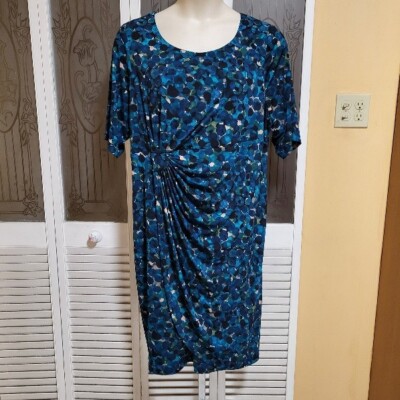 CONNECTED APPAREL LADIES BEAUTIFUL MULTICOLOR RUCHED DRESS - SIZE 24W | eBay