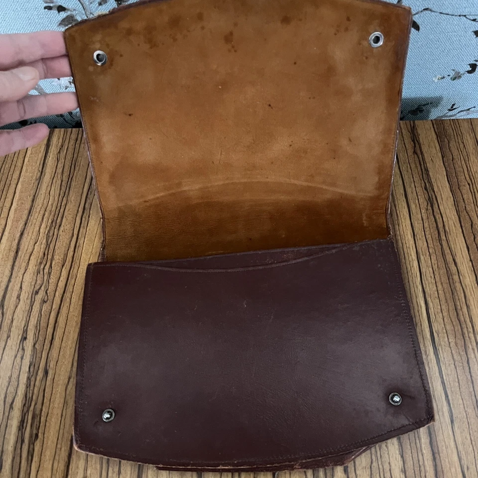 复古棕色蛇皮信封手拿包 带肩带和更换钱包 — 第 4/4 张图片