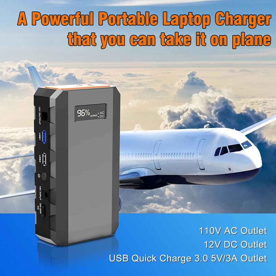 Portable Power Station 65W AC DC Outlet Fast Charger Camping Battery Power Bank - Image 2 of 4