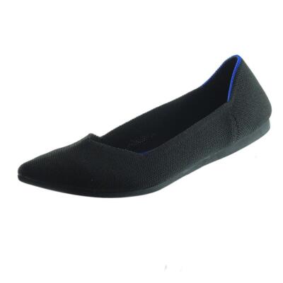 ROTHY'S Pointed Toe Flats Slip-on Black W Ballet Flats