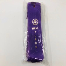 1-pack of 50 AWARD RIBBONS Purple First Place w/ Back Card