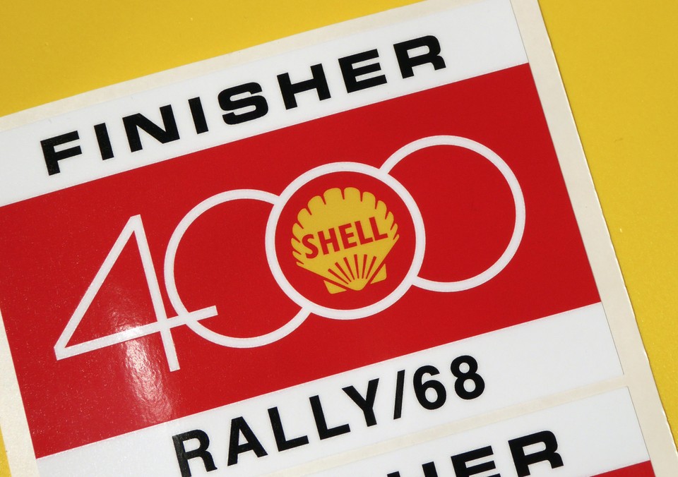 SHELL 4000 RALLY Classic Car COMPETITOR 1968 Race sticker MINI COOPER ...