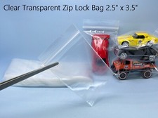 Clear Transparent Seal Zipper Plastic Bag Top Zip Lock Protector 2.5 x 3.5"