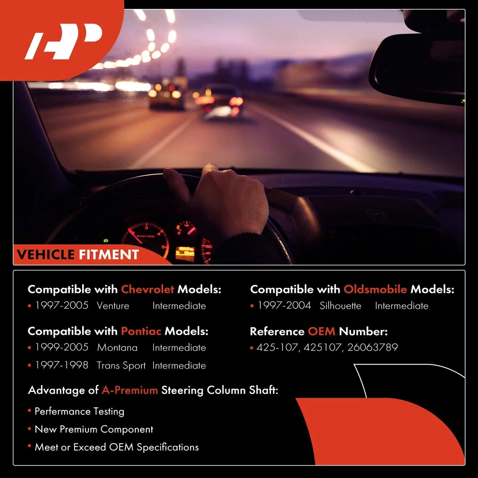 Eje de dirección intermedio para Chevrolet Venture Oldsmobile Silhouette Pontiac Foto 3 de 4