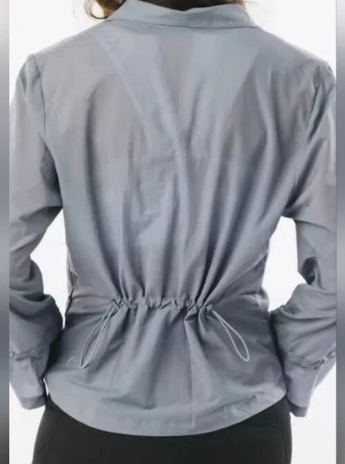 Chaqueta cortavientos Zyia Active para mujer MED ultra ligera 5 oz cremallera completa gris Foto 2 de 4