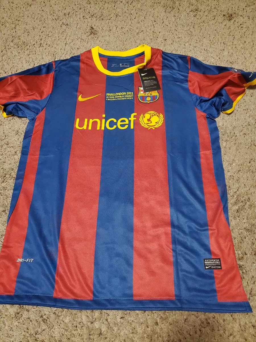 2010-2011 Authentic FC Barcelona Jersey Lionel Messi UCL Final Size M.