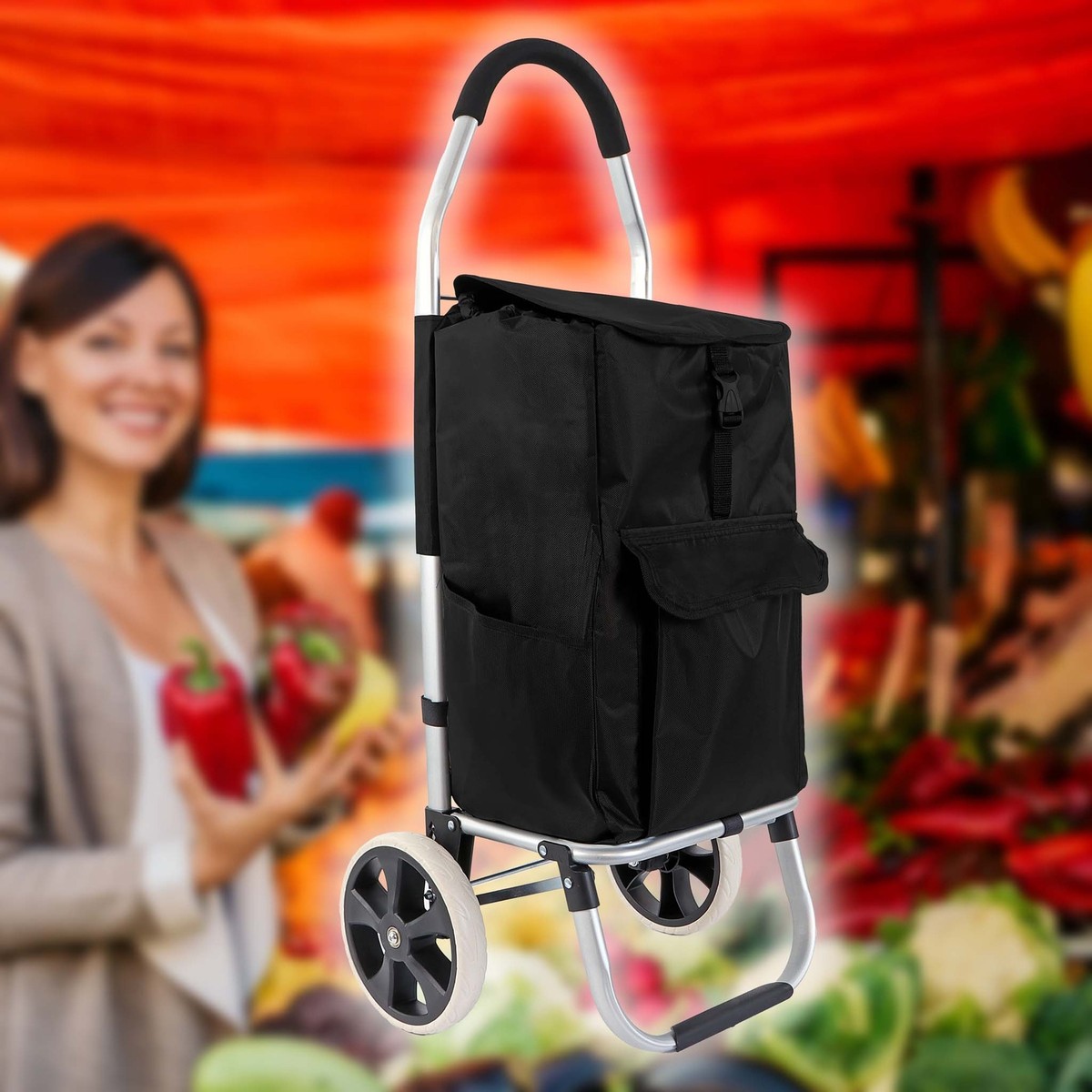Cdiscount Sac De Course Pliable A Roulette Chariot à Roulettes