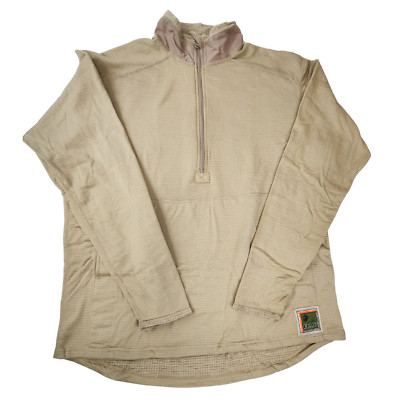 Tan USMC FROG Grid Fleece Base Layer Shirt   Used Good *mocinc.1982*