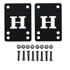 Skateboard Riser Pads and Hardware 1/8" 3mm Black Risers and 1" Bolts
