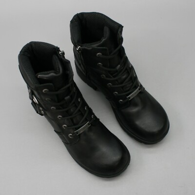 Harley-Davidson Ladies 9 Jocelyn Black Side-Zip Motorcycle Biker