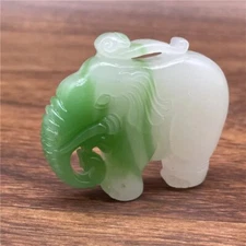 Chinese Rare Antique Auspicious Ruyi Pendant Elephant Ornament Jade Collection