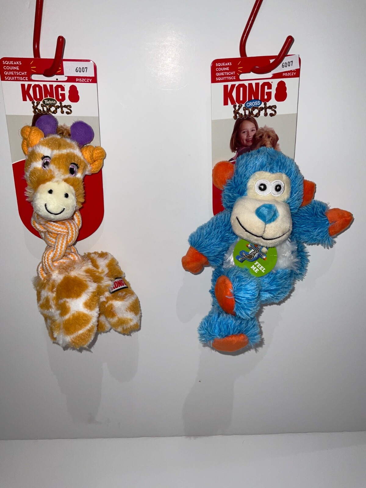 KONG CROSS KNOTS MONKEY S/M, KONG TWIST KNOTS GIRAFFE S/M. 2 X DOG TOYS