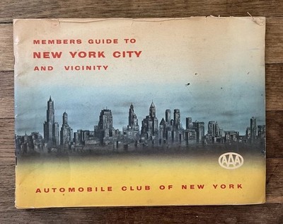 Members Guide To New York City And Vicinity; Vintage; AAA; Automobile Club Of NY