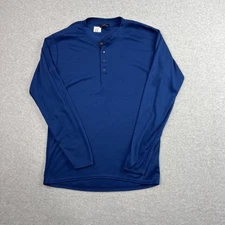 Patagonia Capilene Henley Shirt Mens Small Blue Long Sleeve Base Layer Made USA
