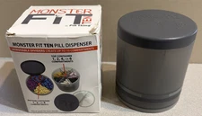 Monster FIT TEN Supplement Medication Pill Organizer Dispenser - Compartments